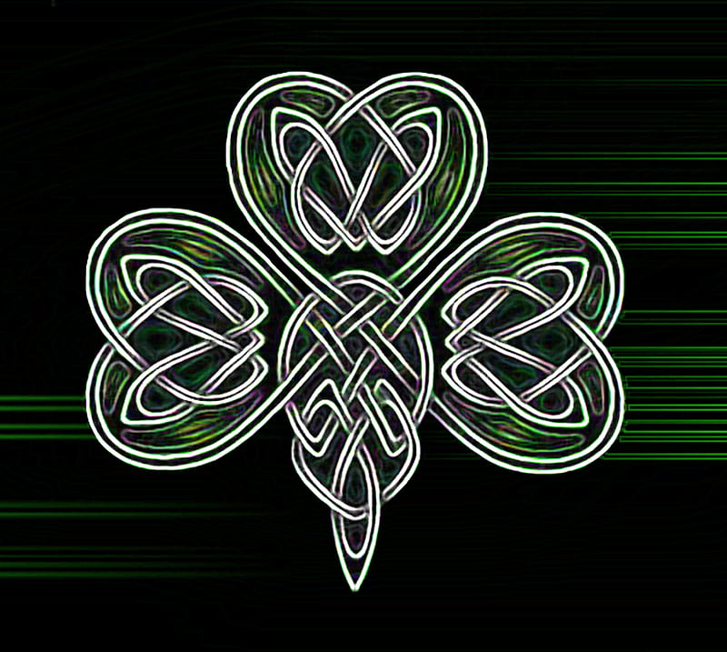 Celtic Luck 2, celtic, clover, green, shamrock, HD wallpaper