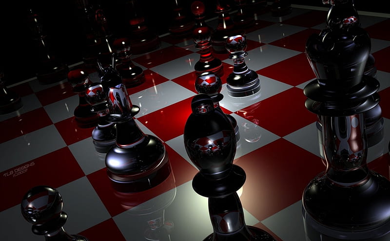 3D Pieces Chess, Chess, 3D, Abstract, Pieces, Glass, HD wallpaper