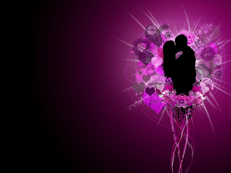 The kiss, abstract, kiss, HD wallpaper