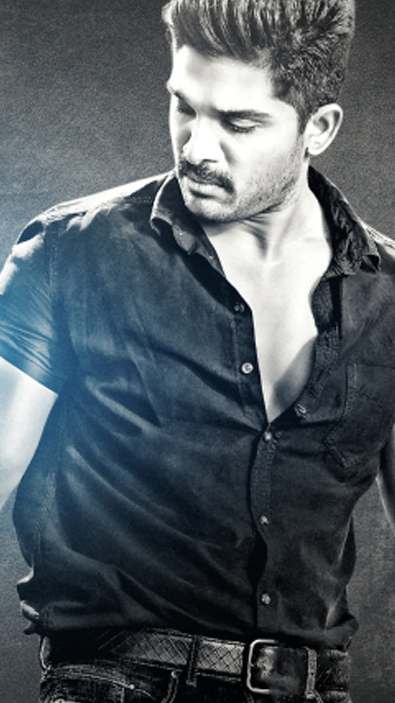 allu arjun black shirt with tiger