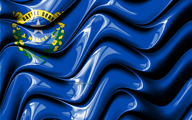 Nevada flag United States of America, administrative districts, Flag of Nevada, 3D art, Nevada, american states, Nevada 3D flag, USA, North America, HD wallpaper