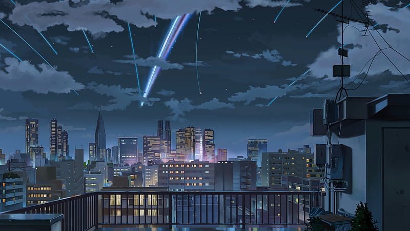 Sunset Anime Comet Stars Scenery 4K Wallpaper iPhone HD Phone #7710i