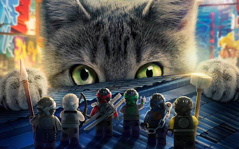 The LEGO Ninjago Movie, cat, poster, 3d-animation, 2017 movie, HD wallpaper  | Peakpx
