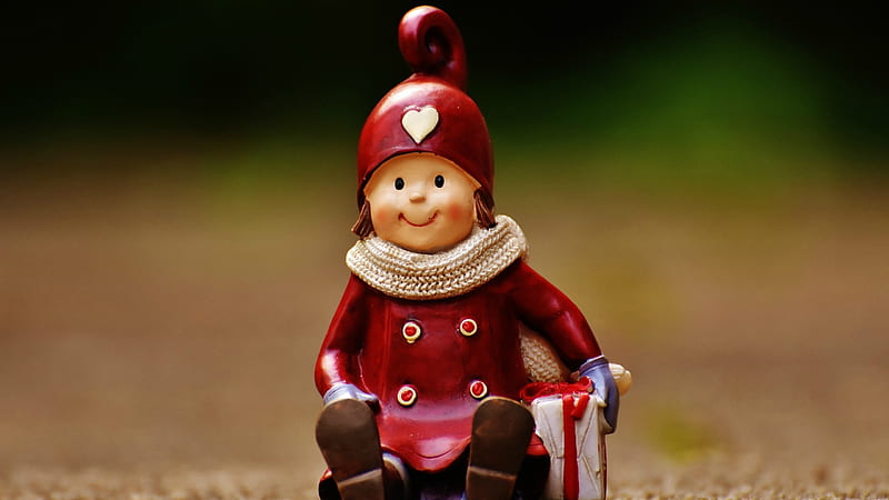 Merry Christmas!, red, craciun, christmas, child, figurine, HD