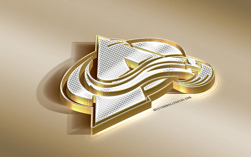 Colorado Avalanche, American Hockey Club, NHL, Golden Silver logo, Denver, Colorado, USA, National Hockey League, 3d golden emblem, creative 3d art, hockey, HD wallpaper