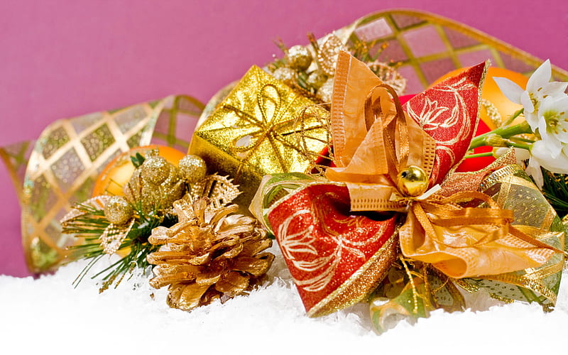 Christmas Decoration, pretty, colorful, bonito, magic, xmas, graphy, gold, magic christmas, decorations, flowers, beauty, lovely, holiday, christmas, ribbon, golden, decoration, colors, christmas gift, new year, happy new year, merry christmas, HD wallpaper Christmas Decoration, pretty, colorful, bonito, magic, xmas, graphy, gold, magic christmas, decorations, flowers, beauty, lovely, holiday, christmas, ribbon, golden, decoration, colors, christmas gift, new year, happy new year, merry christmas, HD wallpaper