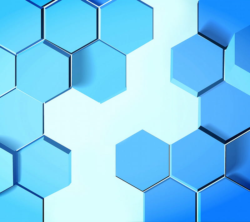 honeycomb, abstract, blue, geometry, hexagon, HD wallpaper