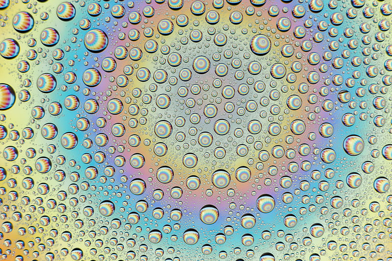 drops, water, colorful, rainbow, HD wallpaper
