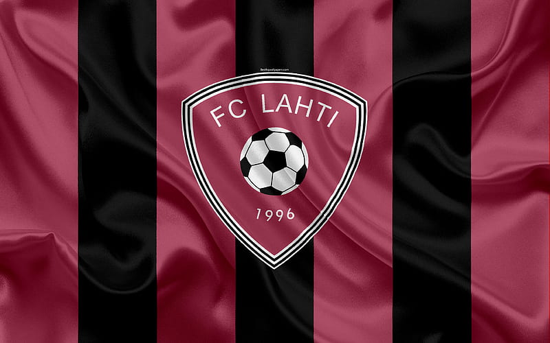 Lahti FC Finnish football club, emblem, logo, Finnish Premier Division, Lahti, Finland, football, silk texture, HD wallpaper