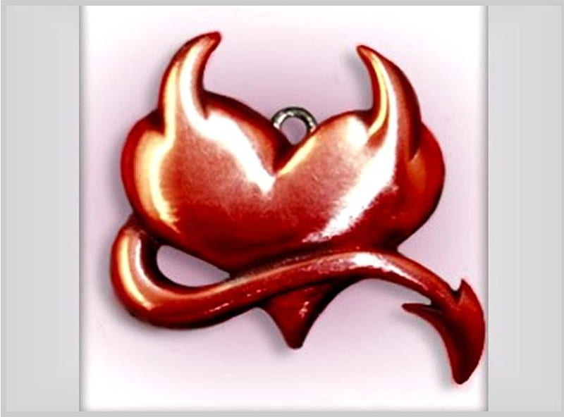 Devilish Heart, red, pendant, HD wallpaper
