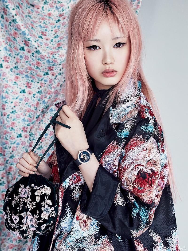 Fernanda Ly, women, model, pink hair, Chinese, indoors, Chinese model, HD phone wallpaper