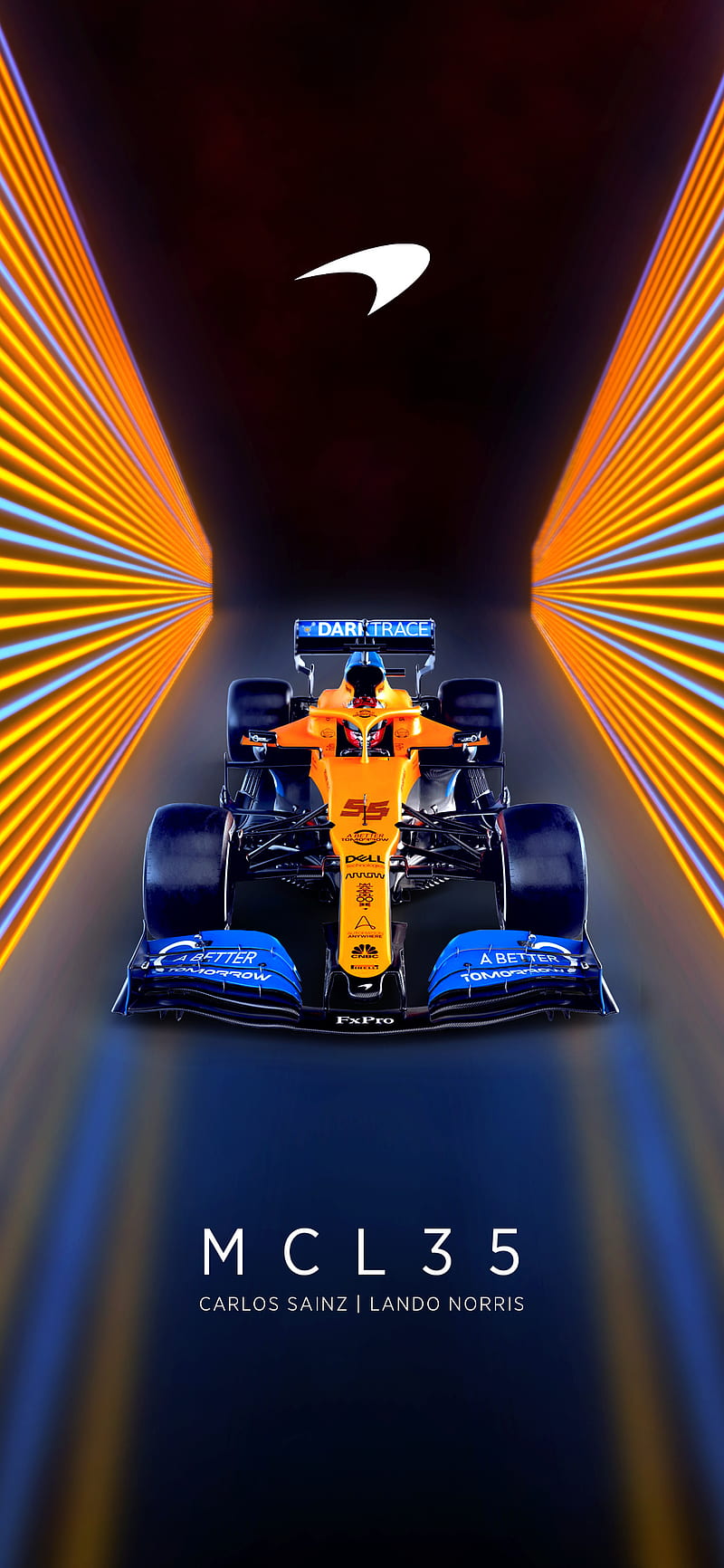McLaren F1 2020, formula 1, formula 1, norris, papaya, racing, sainz, HD phone wallpaper