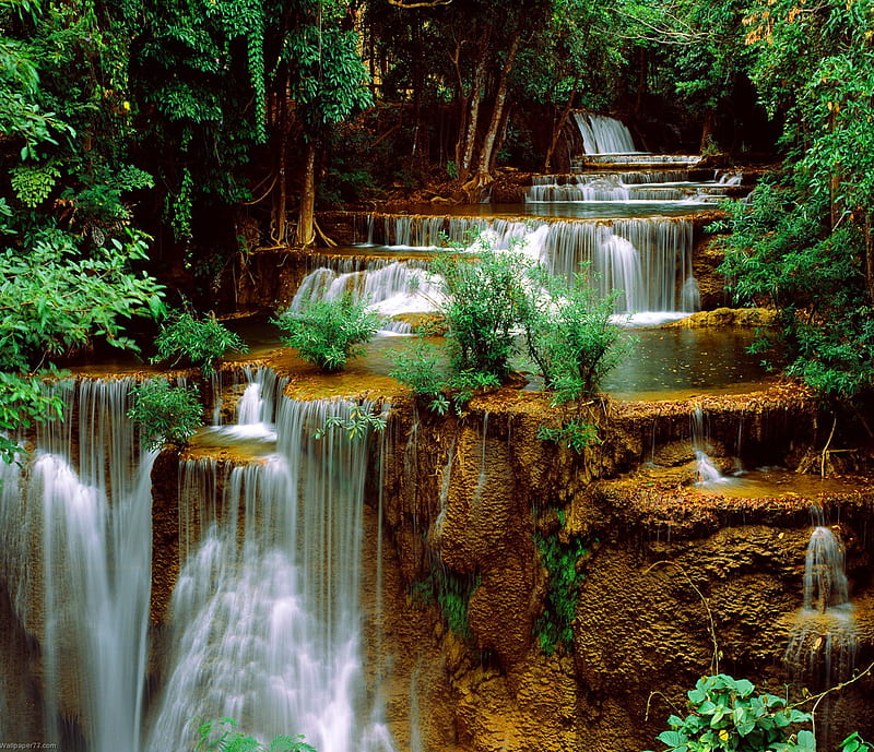 Waterfalls, amazing cascade, nature, HD wallpaper