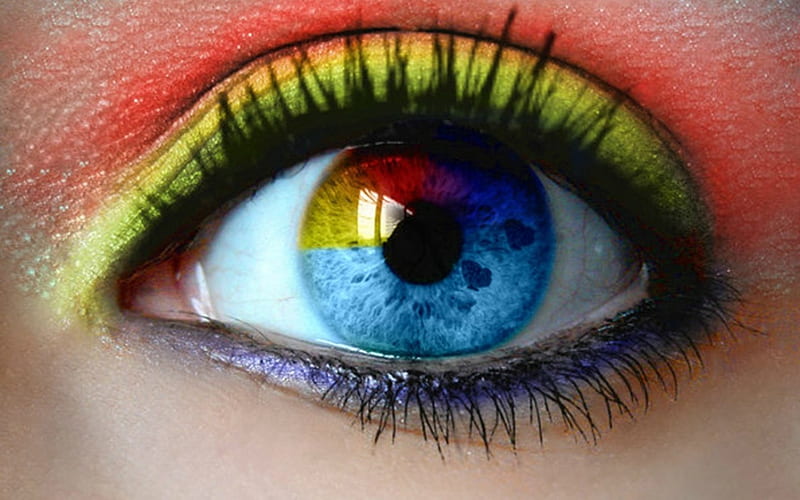 Eye, red, romania, yellow, make-up, romanian flag, national day, blue, HD wallpaper