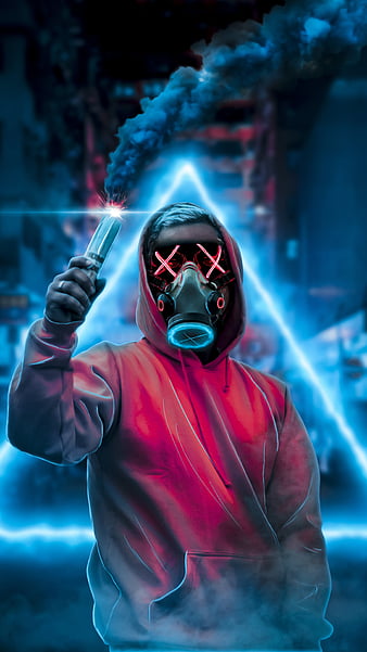 Mask Guy, smoke, HD phone wallpaper