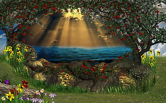 Piece Of Eden~, 3d, nature, eden, fantasy, HD wallpaper