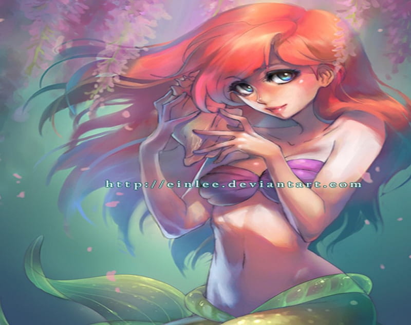 Mermaid Ariel Anime Merman, Mermaid, purple, cg Artwork png | PNGEgg