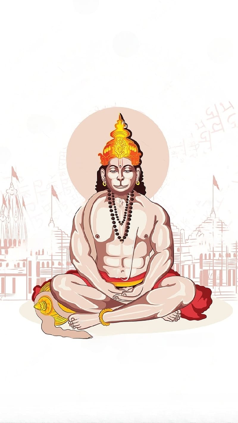 Hanuman Ji Ki , Temple Background, lord, god, bajrangbali, HD phone wallpaper