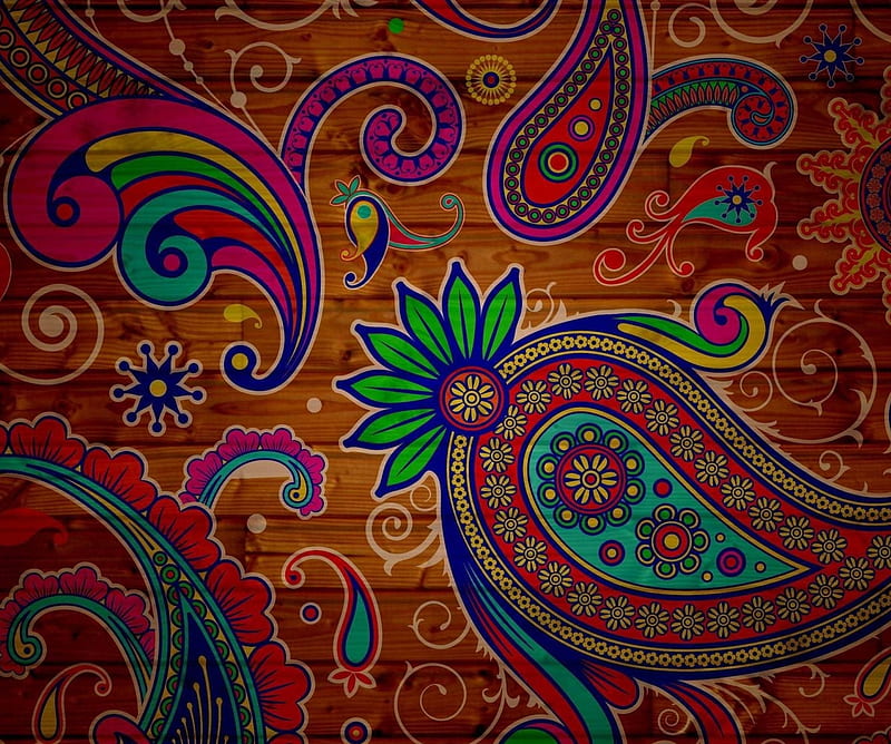 Abstract, multicolor, paisley, HD wallpaper