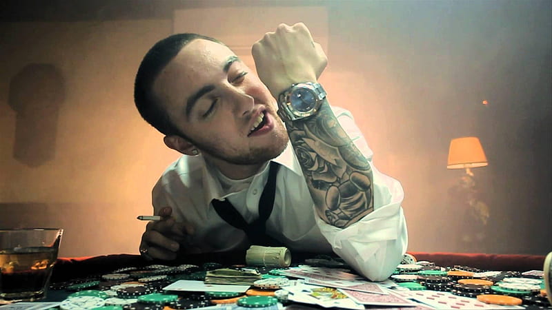 Mac Miller Is Having Tattoos In His Hand And Wearing White Shirt 14 Celebrities, HD wallpaper