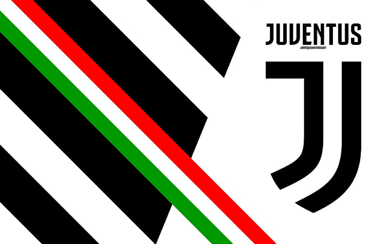 Juventus FC Italian football club, new logo, abstraction, white black background, new emblem, Serie A, Italy, Turin, Flag of Italy, football, Juve, HD wallpaper