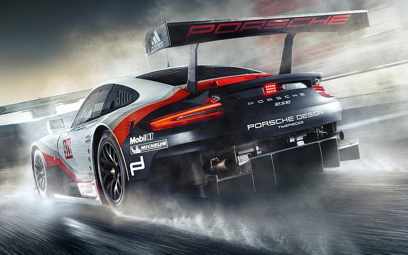 Porsche 911 RSR, 2017, Le Mans, Racing car, racing track, German cars, Porsche, HD wallpaper