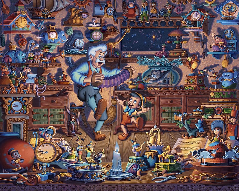 Pinocchio, pinicchio, fantasy, art, painting, man, pictura, eric dowdle, disney, HD wallpaper