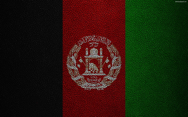 Flag of Afghanistan leather texture, Afghanistan flag, Asia, world flags, Afghanistan, HD wallpaper