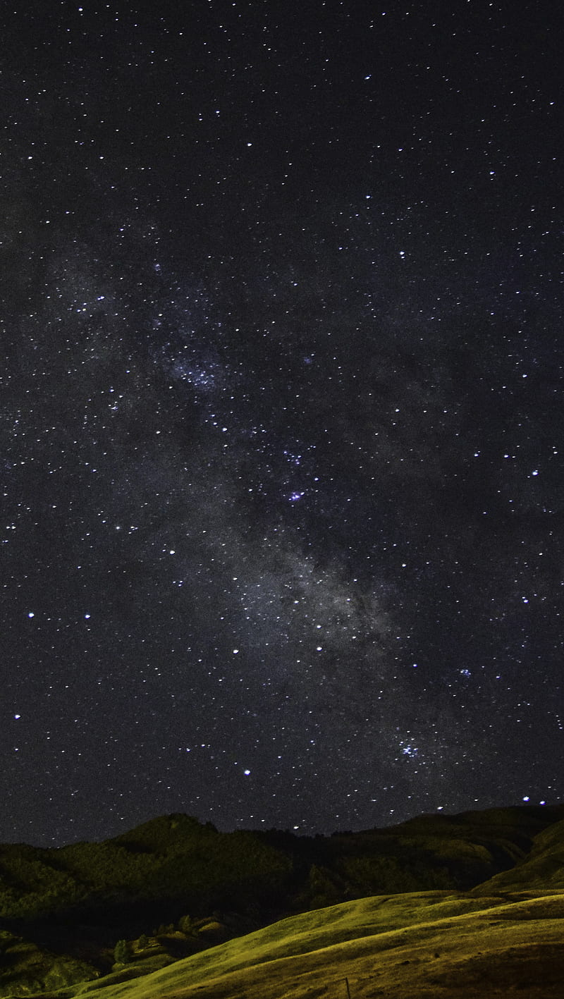 Milky way, landscape, nocturne, stars, HD phone wallpaper