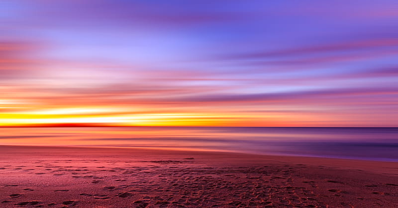 view of seashore sunset, HD wallpaper