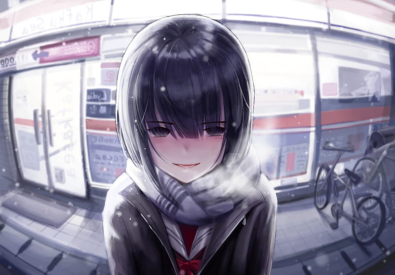 Anime Girl Cold Days Laptop Full, , Background, and, Cold City, HD  wallpaper