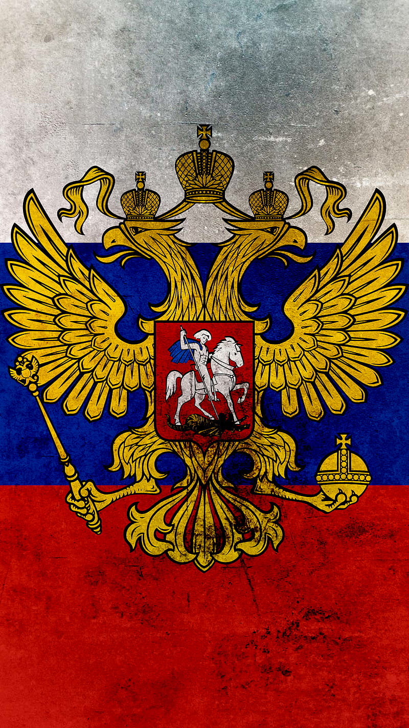 Flag of Russia, grunge, HD phone wallpaper