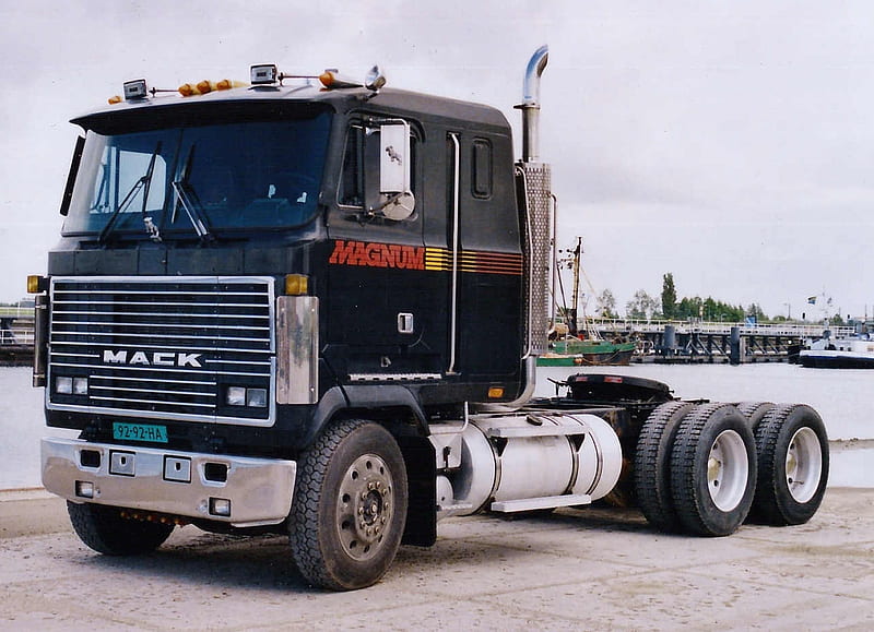 mack mh613, rig, truck, mack, semi, HD wallpaper