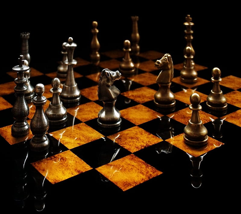 Chess , black, dark, game, wood, wooden, HD wallpaper