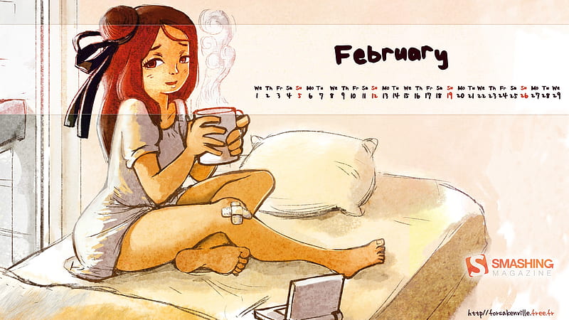 the shortest month-February 2012 calendar themes, HD wallpaper