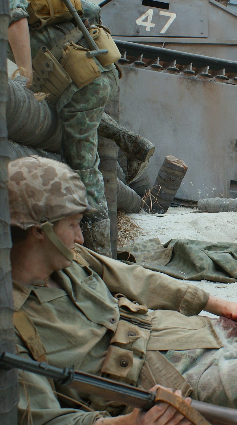 USMC, canteen, gun, helmet, sand, soldier, HD phone wallpaper