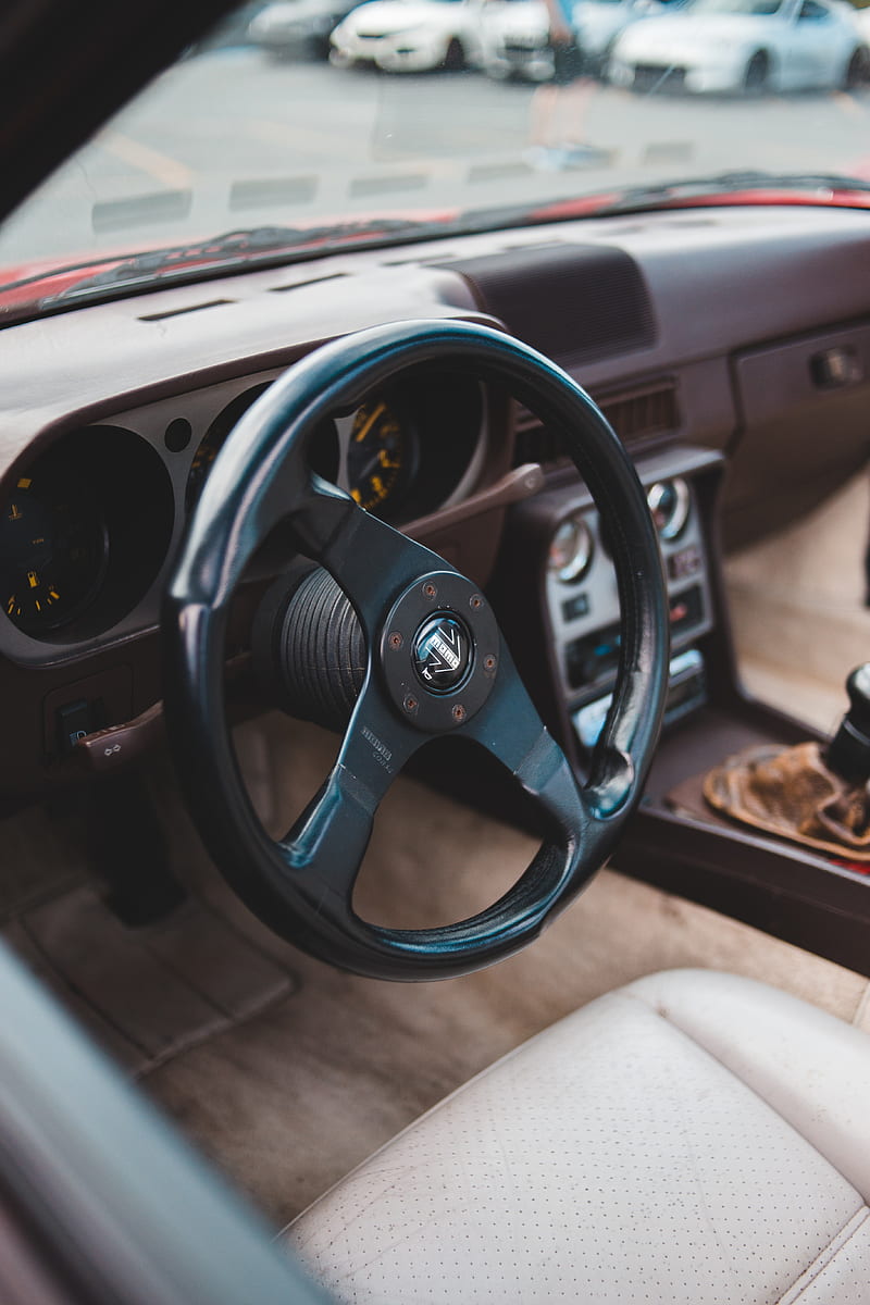 car, steering wheel, salon, retro, HD phone wallpaper