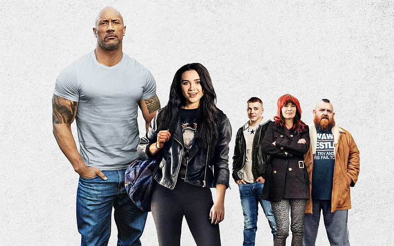 Fighting with My Family, 2019, poster promotional materials, all characters, Dwayne Johnson, Florence Pugh, Zelina Vega, HD wallpaper