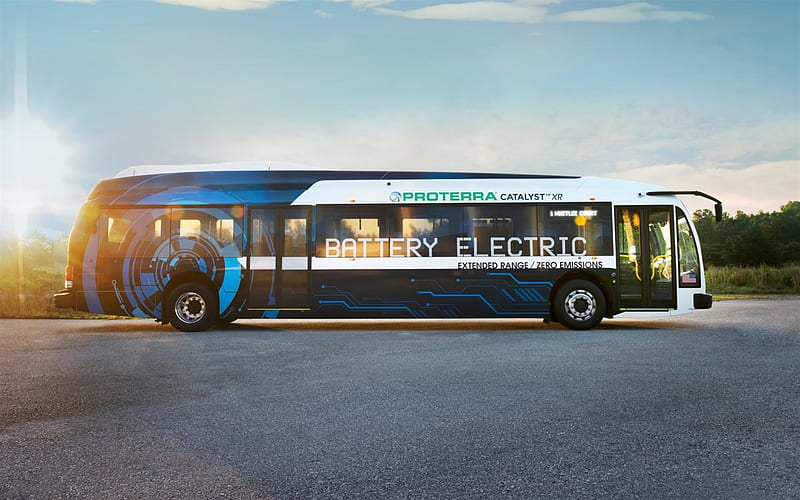 proterra catalyst e2, electric bus, electric traction, large buses, city bus, passenger buses, HD wallpaper