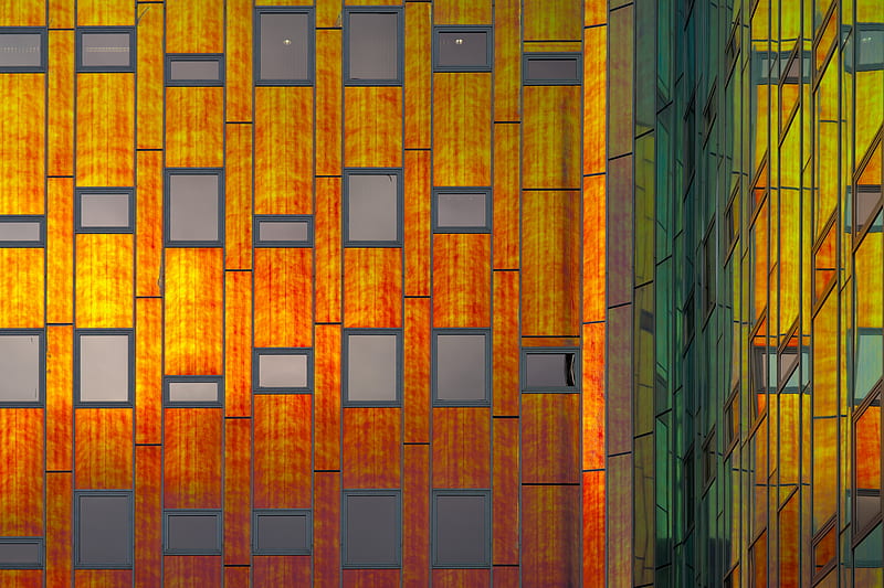 facade, windows, glass, building, bright, HD wallpaper