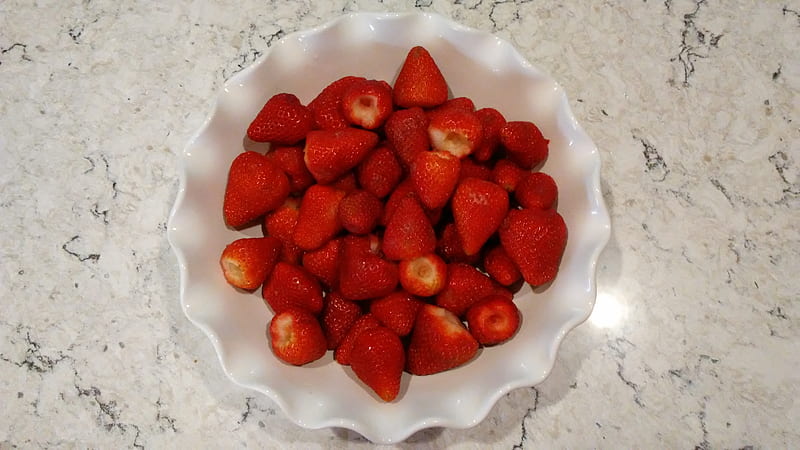 Bowl of Strawberries, dessert, fruit, summer, HD wallpaper