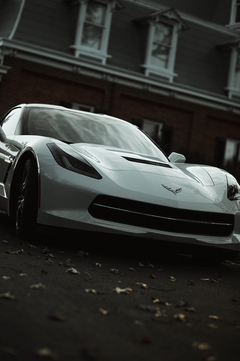 Chevrolet corvette, white supercars, Vehicle, HD phone wallpaper | Peakpx