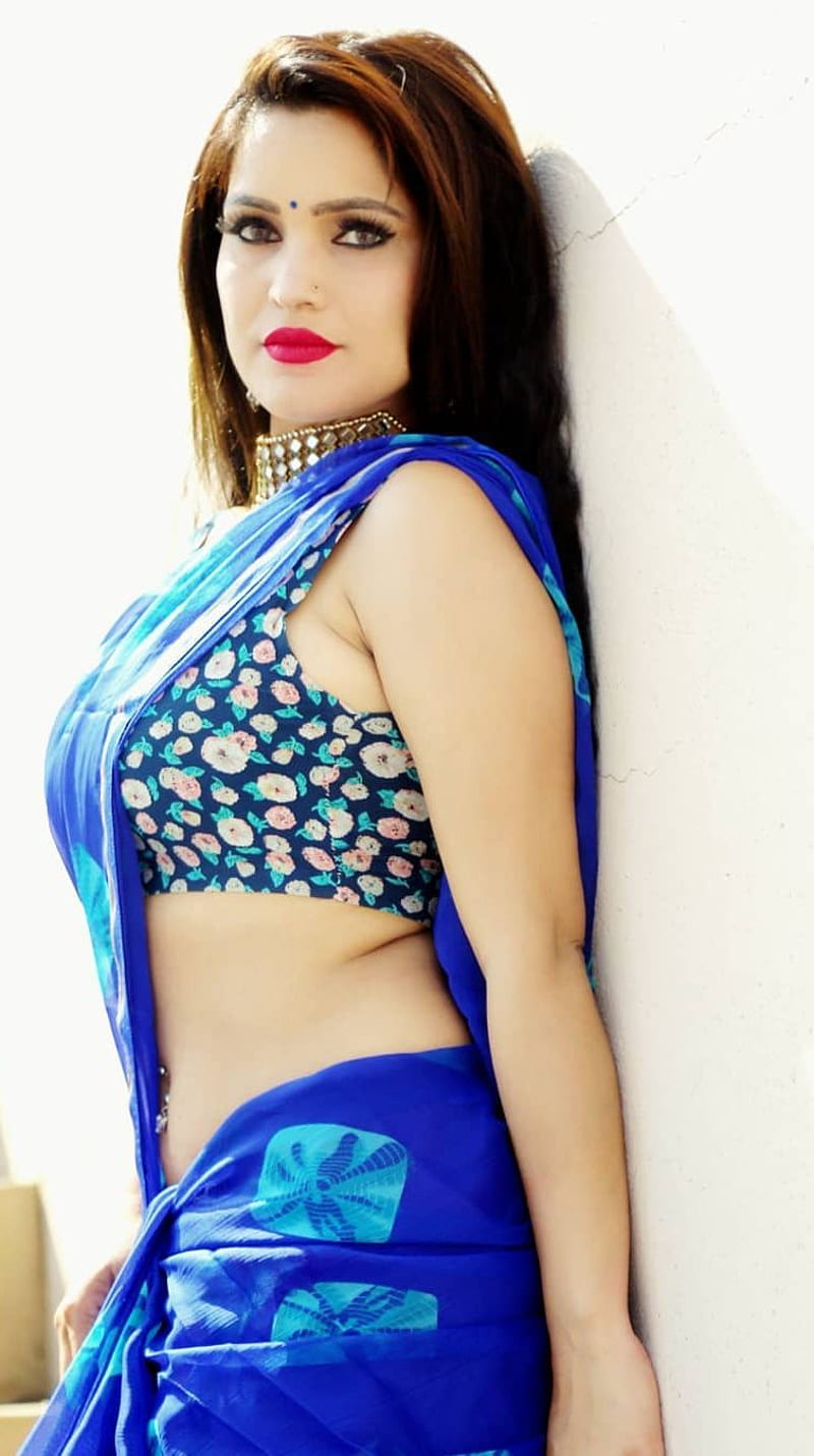 Seema Bharathi , model, saree addiction, HD phone wallpaper