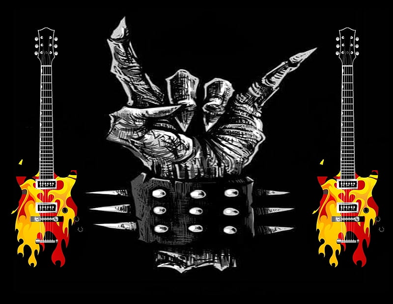 fondo de pantalla de guitarra de rock and roll