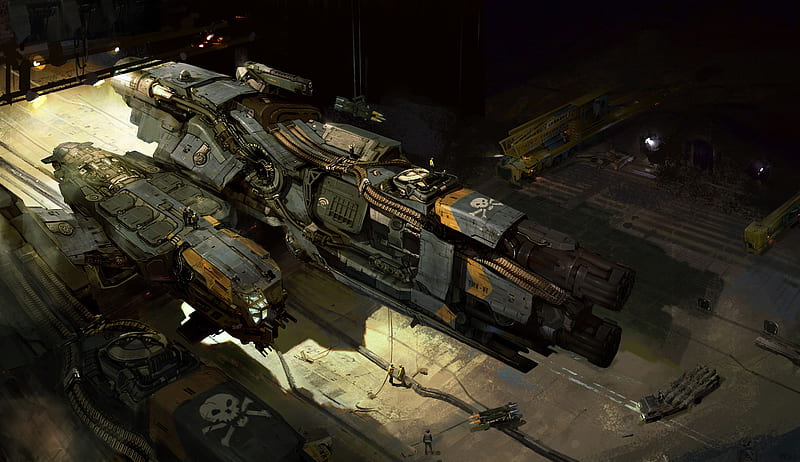 Dreadnought Corvette In Hangar, games, 2016-games, HD wallpaper