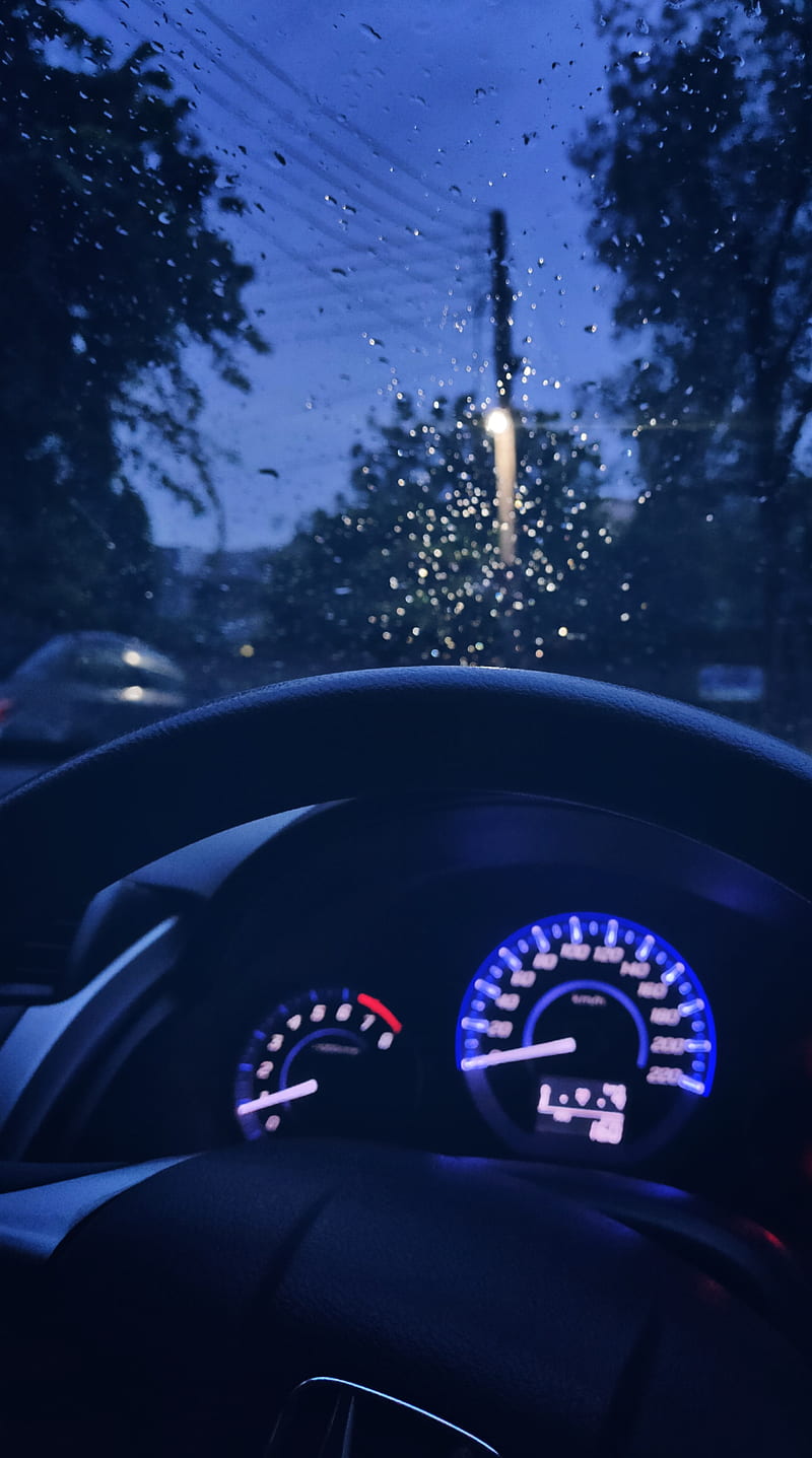 Rain , beautiful weather, car, carros, drive, nature, peace, scene, storm, view, HD phone wallpaper