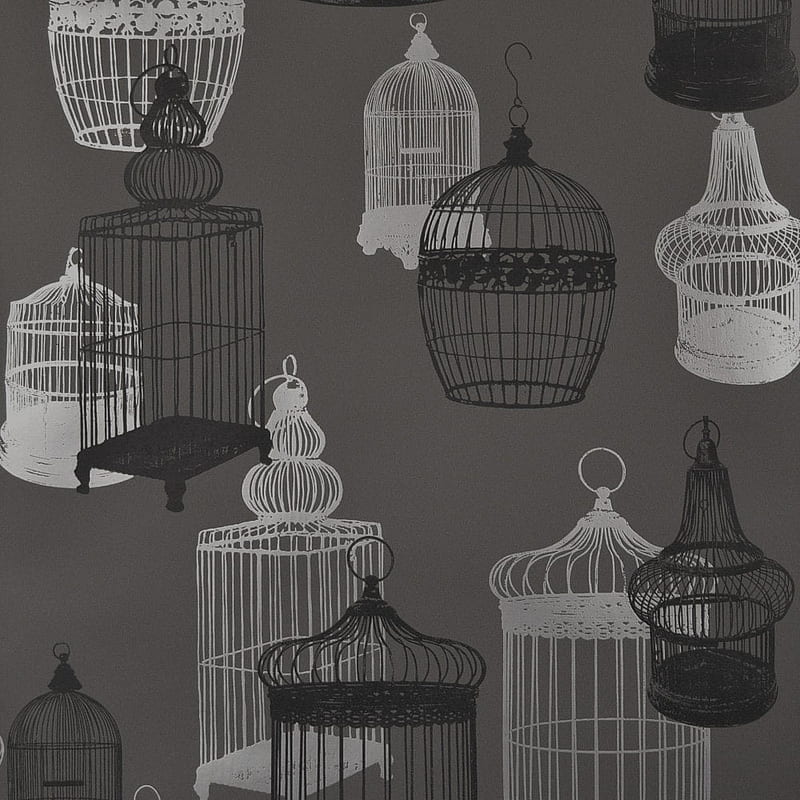 Designer Selection Silhouette Birdcage Charcoal / Silver (967 897 011) From I Love UK, HD phone wallpaper