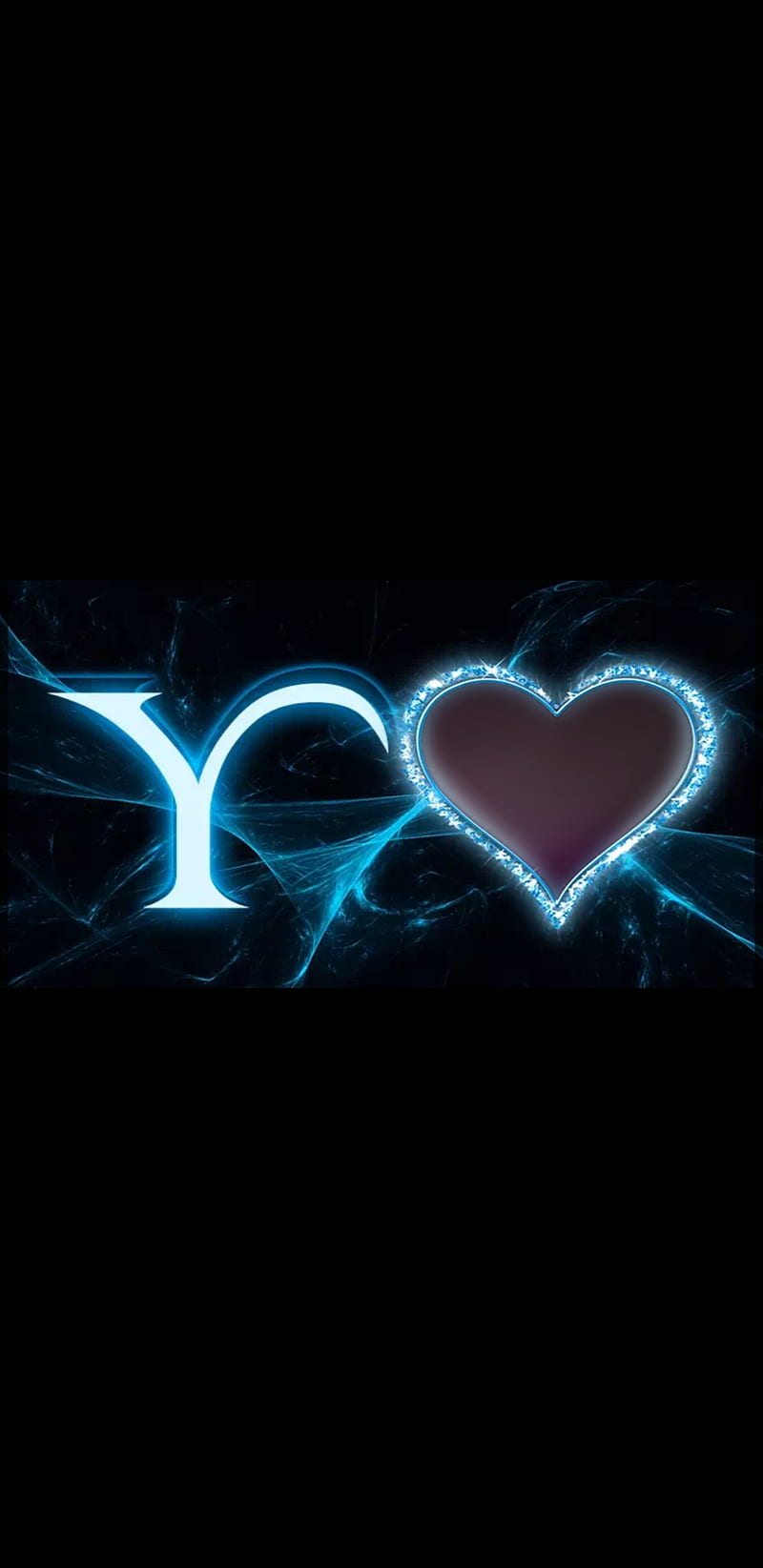 y letter, letter, lightning, alphabets, heart, black, blue, HD phone wallpaper