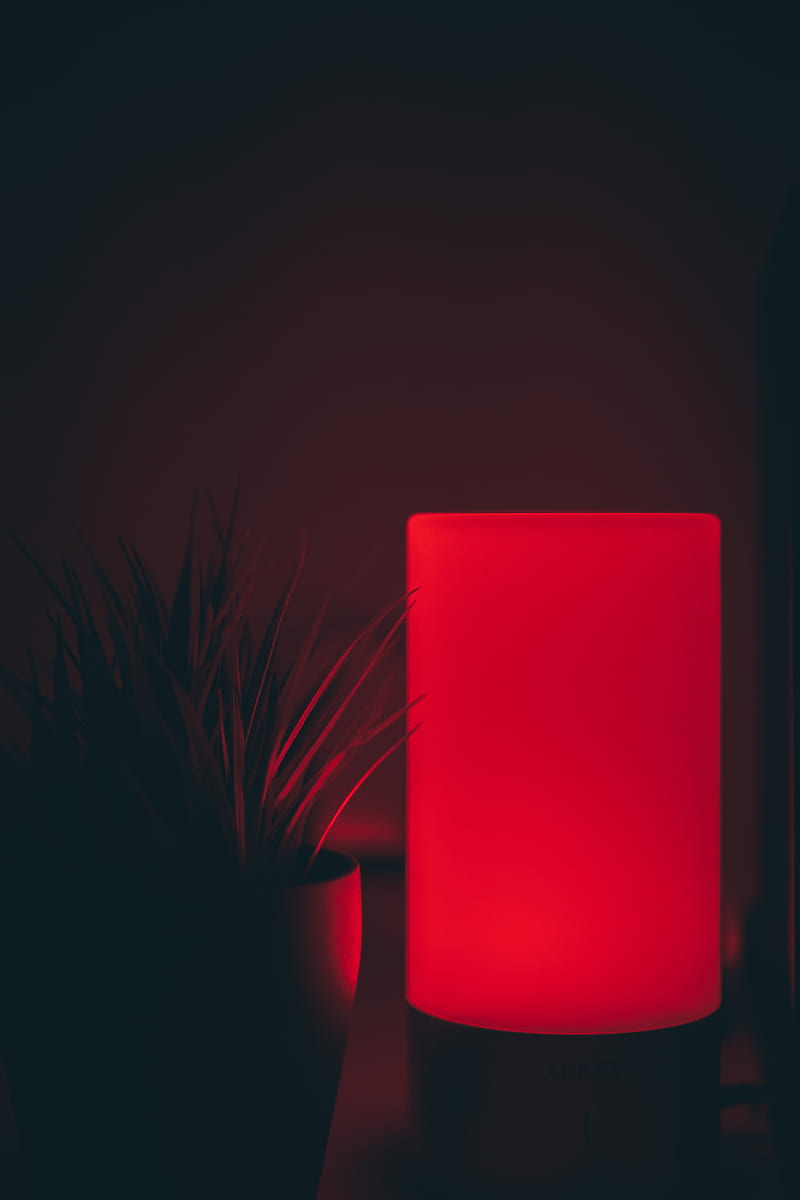 lamp, red, dark, glow, HD phone wallpaper