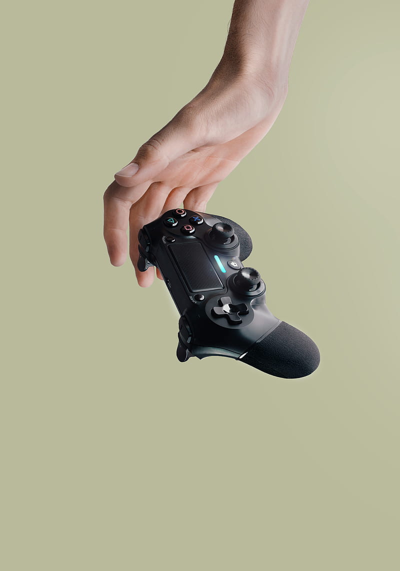 person holding Sony DualShock 4 wireless controller, HD phone wallpaper